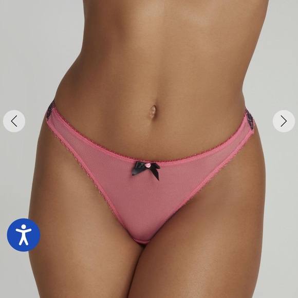 Pink and Black Lace Bra and Panty Set - Picture 4 of 7